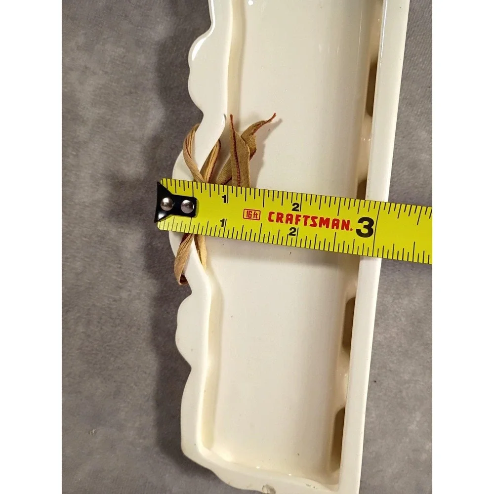 Vintage‎ Japan Ceramic Wall Mount 4 Slot Utensil Holder Folk Art Cottagecore